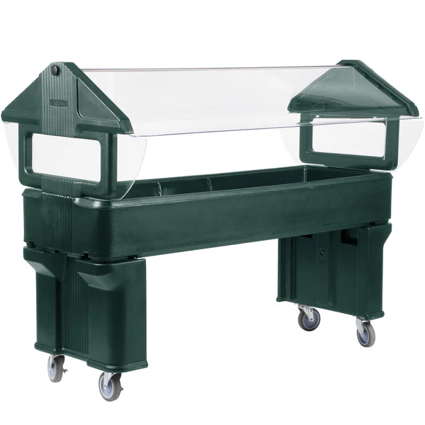 Carlisle 660608 Forest Green 6' Six Star Open Base Portable Food / Salad Bar Carlisle 660608 Forest Green 6' Six Star Open Base Portable Food / Salad Bar