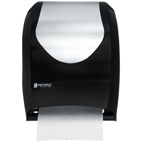 San Jamar T1370BKSS Tear-N-Dry Summit Hands Free Roll Towel Dispenser - Black / Stainless Steel Look San Jamar T1370BKSS Tear-N-Dry Summit Hands Free Roll Towel Dispenser - Black / Stainless Steel Look
