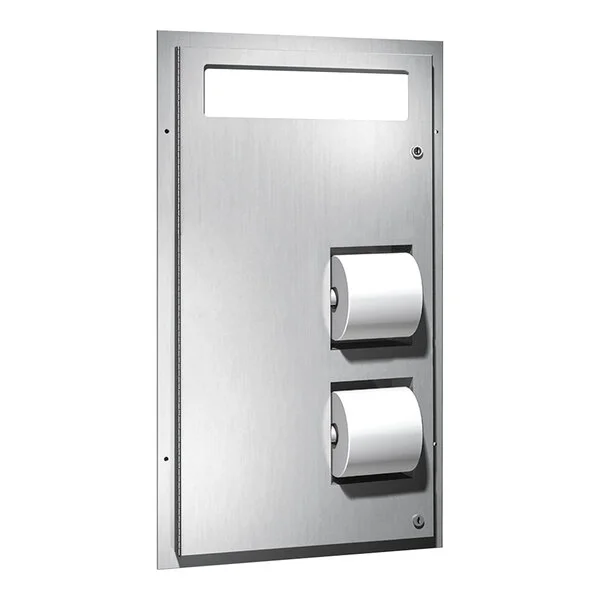 American Specialties, Inc. 10-0484-HC Partition-Mounted Dual Access Toilet Seat Cover and Toilet Tissue Dispenser with Clearance for Grab Bar American Specialties, Inc. 10-0484-HC Partition-Mounted Dual Access Toilet Seat Cover and Toilet Tissue Dispenser with Clearance for Grab Bar