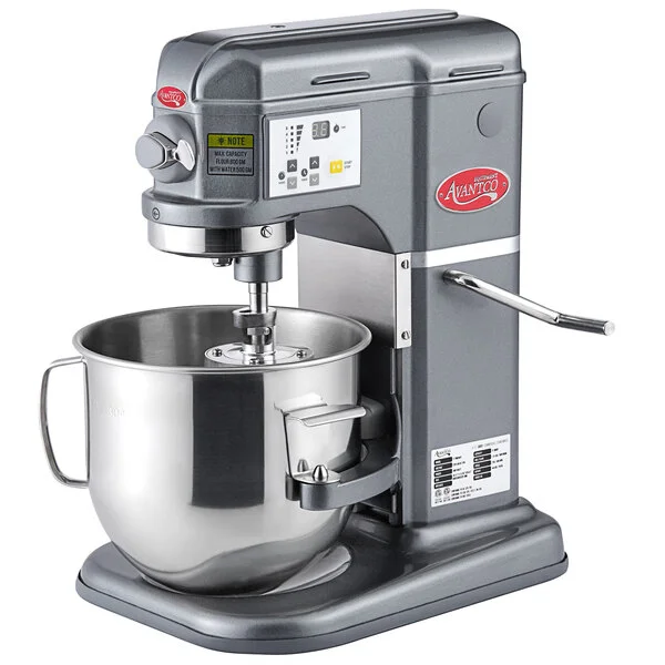 Avantco MIX8GY Dark Gray 8 Qt. Bowl Lift Countertop Mixer with Standard Accessories - 120V, 4/5 hp Avantco MIX8GY Dark Gray 8 Qt. Bowl Lift Countertop Mixer with Standard Accessories - 120V, 4/5 hp