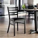 Lancaster Table & Seating Black Finish Ladder Back Chair with 2 1/2 Lancaster Table & Seating Black Finish Ladder Back Chair with 2 1/2