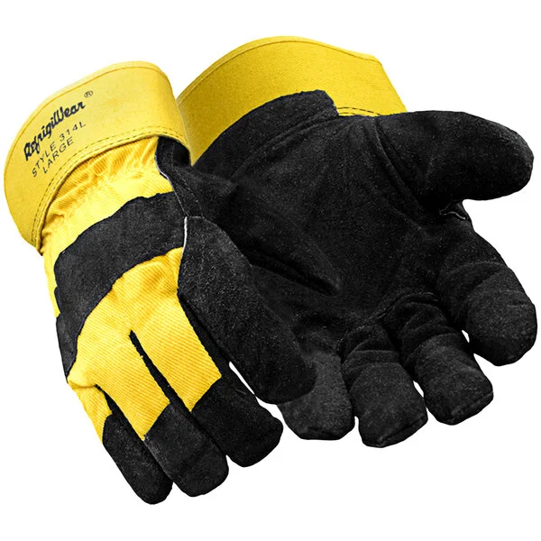 RefrigiWear 0314RGBKXLG Gold / Black Cowhide and Canvas Insulated Glove - XL RefrigiWear 0314RGBKXLG Gold / Black Cowhide and Canvas Insulated Glove - XL