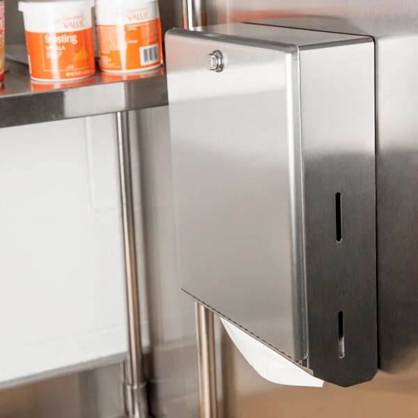 Bobrick B-2620 Stainless Steel Surface Mounted C-Fold / Multifold Paper Towel Dispenser - 400 C-Fold Towel Capacity Bobrick B-2620 Stainless Steel Surface Mounted C-Fold / Multifold Paper Towel Dispenser - 400 C-Fold Towel Capacity