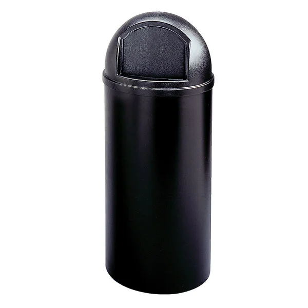 Rubbermaid® FG816088BLA Marshal Classic Black Round Resin Trash Can with Retainer Bands 60 Qt. / 15 Gallon Rubbermaid® FG816088BLA Marshal Classic Black Round Resin Trash Can with Retainer Bands 60 Qt. / 15 Gallon