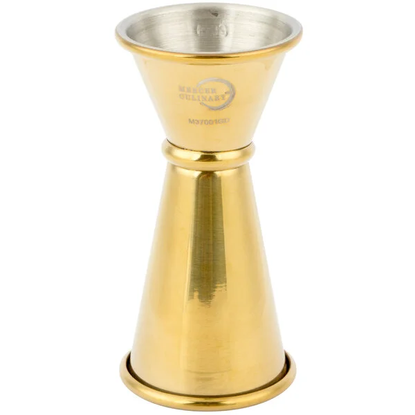 Barfly® M37001GD 20 mL & 40 mL (0.68 oz. & 1.35 oz.) Gold-Plated Japanese Style Jigger Barfly® M37001GD 20 mL & 40 mL (0.68 oz. & 1.35 oz.) Gold-Plated Japanese Style Jigger