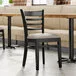 Lancaster Table & Seating Black Finish Wood Ladder Back Chair with Dark Gray Vinyl Seat - Assembled Lancaster Table & Seating Black Finish Wood Ladder Back Chair with Dark Gray Vinyl Seat - Assembled