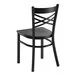 Lancaster Table & Seating Black Finish Cross Back Chair with Black Wood Seat - Detached Seat Lancaster Table & Seating Black Finish Cross Back Chair with Black Wood Seat - Detached Seat