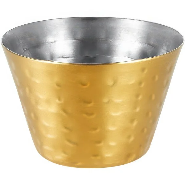 American Metalcraft 4 oz. Round Hammered Gold Stainless Steel Sauce Cup HAMSCG4 - 12/Case American Metalcraft 4 oz. Round Hammered Gold Stainless Steel Sauce Cup HAMSCG4 - 12/Case