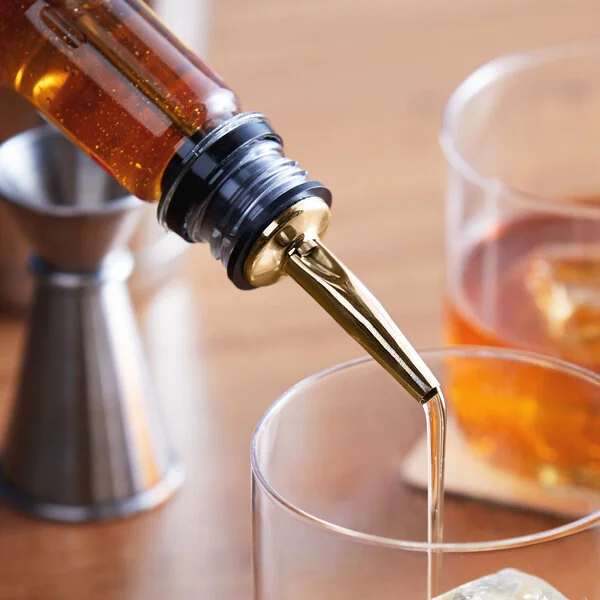 American Metalcraft Gold Stainless Steel Tapered Liquor Pourer - TPRG - 12/Pack American Metalcraft Gold Stainless Steel Tapered Liquor Pourer - TPRG - 12/Pack