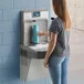 Zurn Elkay LZS8WSLK ezH20 8 GPH Light Gray Hands-Free Filtered Bottle Filling Station with Drinking Fountain - Chilled
