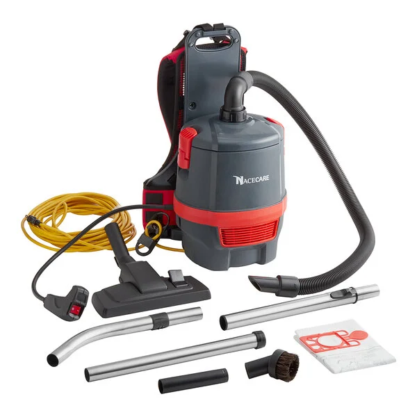 NaceCare Solutions RSV 150H 911322 6 Qt. Corded Backpack Vacuum with HEPA Filtration and ASTB2 Combination Floor Toolkit - 110/120V NaceCare Solutions RSV 150H 911322 6 Qt. Corded Backpack Vacuum with HEPA Filtration and ASTB2 Combination Floor Toolkit - 110/120V