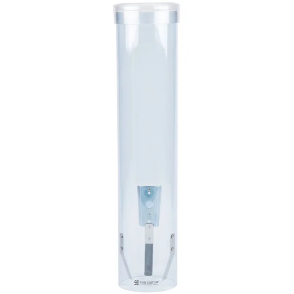 San Jamar C3165TBL Pull-Type Arctic Blue Wall Mount 4 - 10 oz. Water Cup Dispenser with Flip Cap San Jamar C3165TBL Pull-Type Arctic Blue Wall Mount 4 - 10 oz. Water Cup Dispenser with Flip Cap
