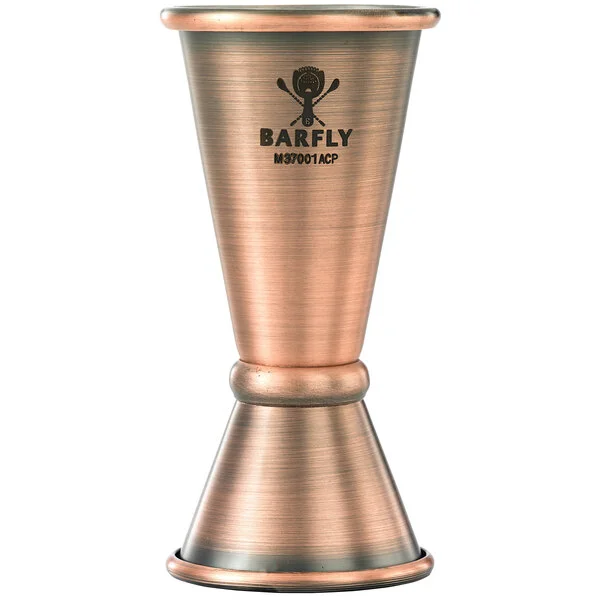 Barfly® M37001ACP 20 mL & 40 mL (0.68 oz. & 1.35 oz.) Antique Copper Japanese Style Jigger Barfly® M37001ACP 20 mL & 40 mL (0.68 oz. & 1.35 oz.) Antique Copper Japanese Style Jigger
