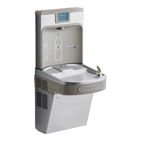 Zurn Elkay LZS8WSSK ezH20 8 GPH Stainless Steel Hands-Free Filtered Bottle Filling Station with Drinking Fountain - Chilled Zurn Elkay LZS8WSSK ezH20 8 GPH Stainless Steel Hands-Free Filtered Bottle Filling Station with Drinking Fountain - Chilled