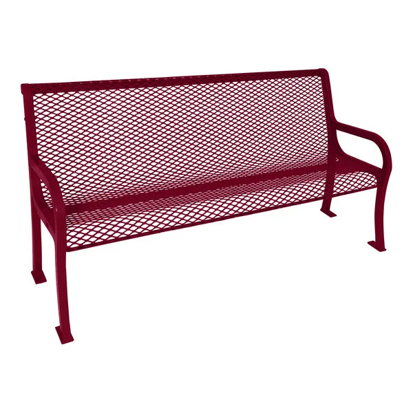 Ultra Site Lexington 4' Burgundy Diamond Bench with Backrest 51 Ultra Site Lexington 4' Burgundy Diamond Bench with Backrest 51