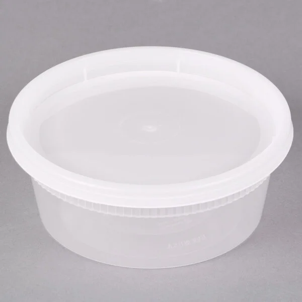 Pactiv/Newspring 8 oz. Translucent Round Deli Container Combo Pack - 240/Case Pactiv/Newspring 8 oz. Translucent Round Deli Container Combo Pack - 240/Case