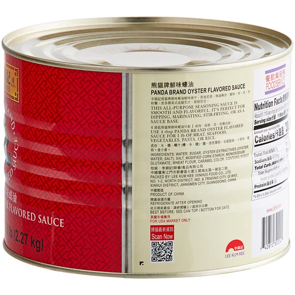 Lee Kum Kee Panda Brand Oyster Flavored Sauce 5 lb. Can - 6/Case Lee Kum Kee Panda Brand Oyster Flavored Sauce 5 lb. Can - 6/Case