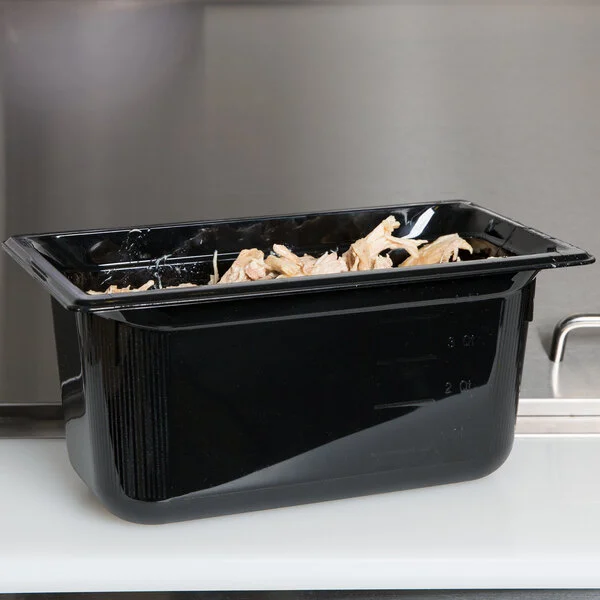 Vollrath 8036420 Super Pan® 1/3 Size Black Polycarbonate Food Pan - 6 Vollrath 8036420 Super Pan® 1/3 Size Black Polycarbonate Food Pan - 6