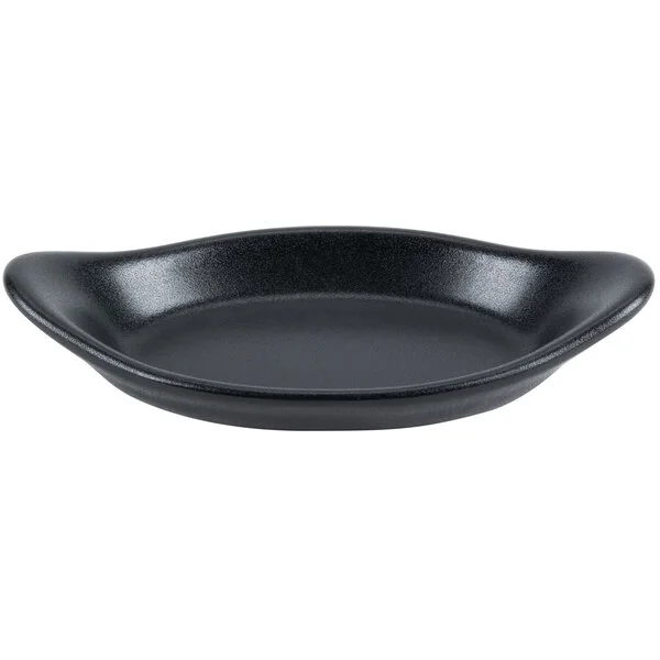 Hall China from Steelite International HL5210AFCA Foundry 10 oz. Black China Rarebit / Au Gratin Dish - 24/Case Hall China from Steelite International HL5210AFCA Foundry 10 oz. Black China Rarebit / Au Gratin Dish - 24/Case