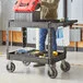 Lavex Large Black 2-Shelf Utility Cart with Premium Handle, Built-In Tool Compartments, and Oversized Wheels - 46 3/4 Lavex Large Black 2-Shelf Utility Cart with Premium Handle, Built-In Tool Compartments, and Oversized Wheels - 46 3/4