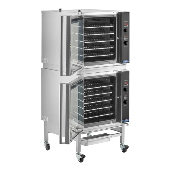 Moffat E32D5/2C Turbofan Double Deck Full Size Electric Digital Convection Oven with Steam Injection and Casters - 208V, 1 Phase, 11.6 kW Moffat E32D5/2C Turbofan Double Deck Full Size Electric Digital Convection Oven with Steam Injection and Casters - 208V, 1 Phase, 11.6 kW