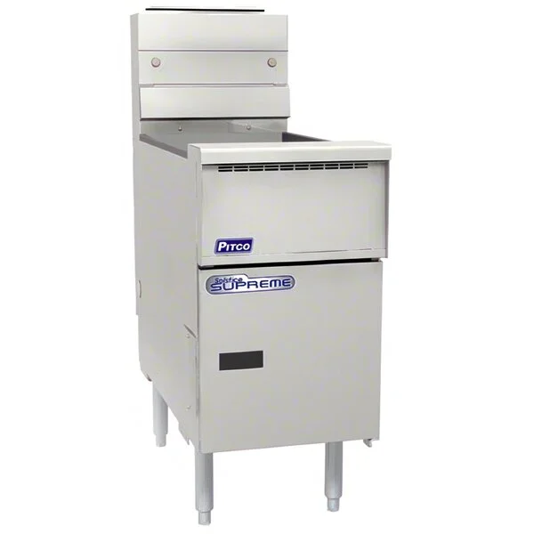 Pitco® SSH55-SSTC Solofilter Solstice Supreme Liquid Propane 40-50 lb.Floor Fryer with Solid State Thermostatic Controls - 80,000 BTU