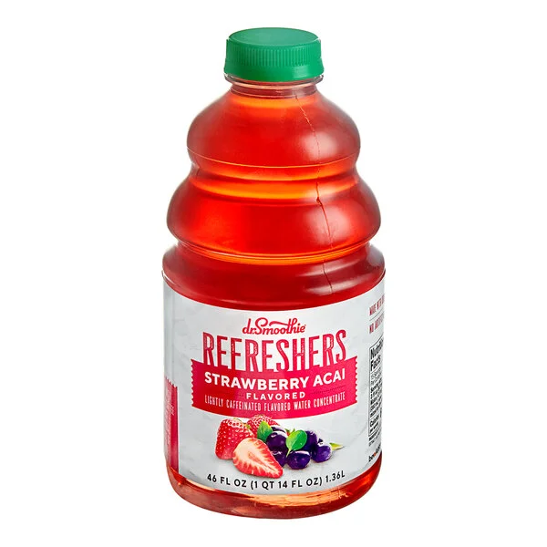 Dr. Smoothie Refreshers Strawberry Acai Refresher Beverage 1:1 Concentrate 46 fl. oz. Dr. Smoothie Refreshers Strawberry Acai Refresher Beverage 1:1 Concentrate 46 fl. oz.