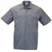 Mercer Culinary M60250BK Metro Edge Unisex Gray Short Sleeve Brewer / Work Shirt - L Mercer Culinary M60250BK Metro Edge Unisex Gray Short Sleeve Brewer / Work Shirt - L