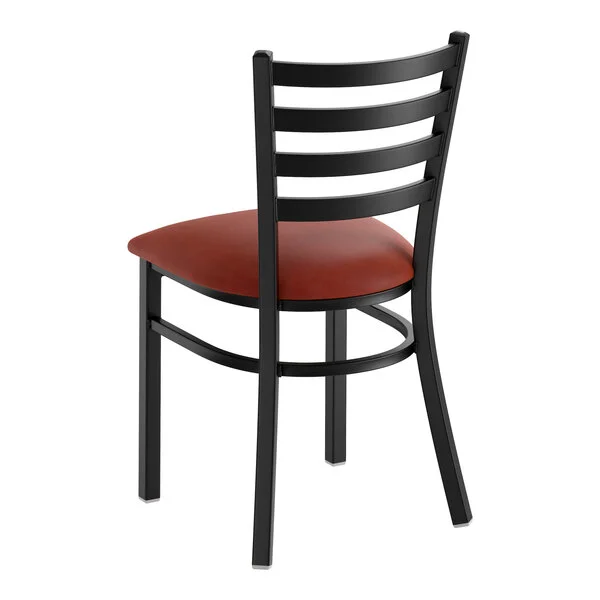 Lancaster Table & Seating Black Finish Ladder Back Chair with 2 1/2 Lancaster Table & Seating Black Finish Ladder Back Chair with 2 1/2