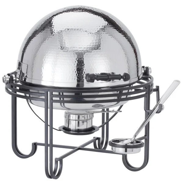 American Metalcraft MESA91H Mesa 6 Qt. Round Hammered Stainless Steel Roll Top Chafer American Metalcraft MESA91H Mesa 6 Qt. Round Hammered Stainless Steel Roll Top Chafer