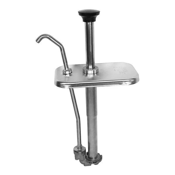 Server 1 oz. Stainless Steel Angled Thin Condiment Fountainette Pump with Lid for Standard 3.5 Qt. Fountain Jar Server 1 oz. Stainless Steel Angled Thin Condiment Fountainette Pump with Lid for Standard 3.5 Qt. Fountain Jar