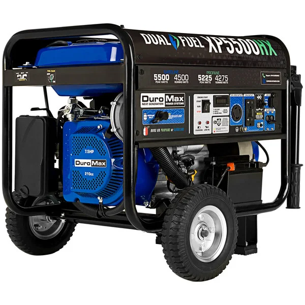 DuroMax XP5500HX HX Series 210 CC Dual Fuel Portable Generator with CO Alert - 5,500 / 4,500W, 120V/240V DuroMax XP5500HX HX Series 210 CC Dual Fuel Portable Generator with CO Alert - 5,500 / 4,500W, 120V/240V