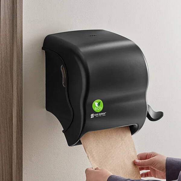 San Jamar EcoLogic Element T950REBK Black Roll Towel Dispenser for All Core Sizes San Jamar EcoLogic Element T950REBK Black Roll Towel Dispenser for All Core Sizes