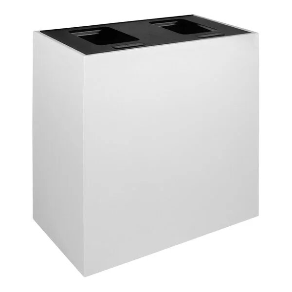 Busch Systems Mezzo 101506 30 Gallon Powder-Coated Steel Two Stream Decorative Cans & Bottles / Waste Receptacle with Black Lid Busch Systems Mezzo 101506 30 Gallon Powder-Coated Steel Two Stream Decorative Cans & Bottles / Waste Receptacle with Black Lid