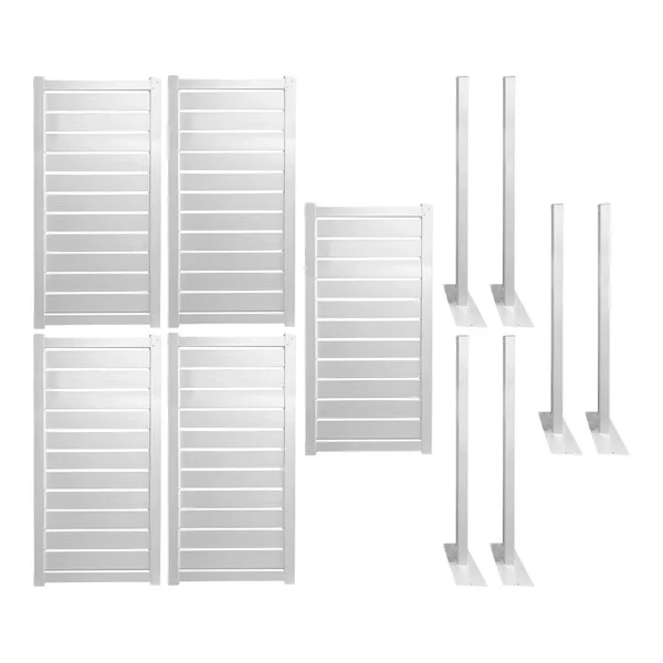 Mod-Fence Mod-Privacy 8' x 20' White Privacy Fence Kit with 5 Fence Panels and 6 Fence Posts Mod-Fence Mod-Privacy 8' x 20' White Privacy Fence Kit with 5 Fence Panels and 6 Fence Posts