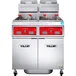 Vulcan 2TR45CF-2 PowerFry3 Liquid Propane 90-100 lb. 2 Unit Floor Fryer System with Computer Controls and KleenScreen Filtration - 140,000 BTU Vulcan 2TR45CF-2 PowerFry3 Liquid Propane 90-100 lb. 2 Unit Floor Fryer System with Computer Controls and KleenScreen Filtration - 140,000 BTU