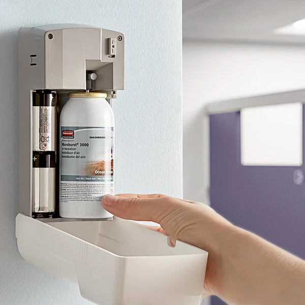 Rubbermaid® FG4012581 Microburst 3000 Ocean Breeze Metered Aerosol Air Freshener System Refill Rubbermaid® FG4012581 Microburst 3000 Ocean Breeze Metered Aerosol Air Freshener System Refill
