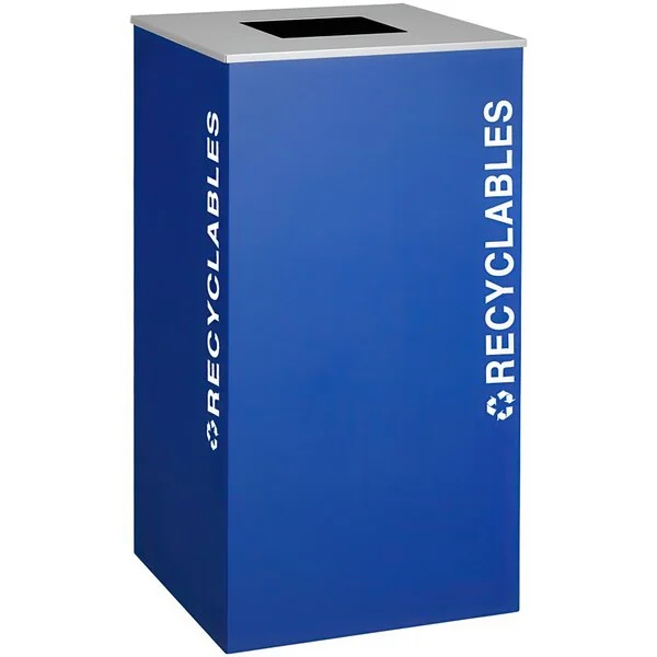 Ex-Cell Kaiser Kaleidoscope Collection RC-KD36-R TR-RYX 36 Gallon Royal Blue Texture Square Indoor Recycling Bin Ex-Cell Kaiser Kaleidoscope Collection RC-KD36-R TR-RYX 36 Gallon Royal Blue Texture Square Indoor Recycling Bin