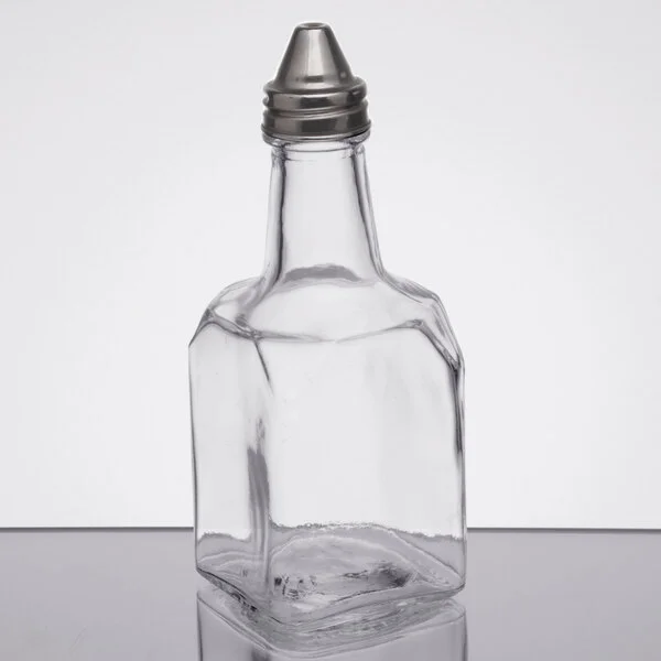 Anchor Hocking 97288 6 oz. Oil and Vinegar Bottle with Stainless Steel Spout - 4/Case