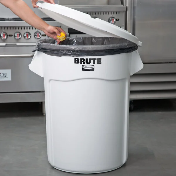 Rubbermaid® BRUTE 55 Gallon White Round Trash Can and Lid Rubbermaid® BRUTE 55 Gallon White Round Trash Can and Lid