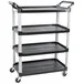 Rubbermaid® FG409600BLA Xtra Black 300 lb. Four Shelf Cart with Open Sides Rubbermaid® FG409600BLA Xtra Black 300 lb. Four Shelf Cart with Open Sides