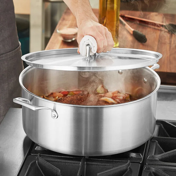 Vigor SS3 Series 16 Qt. Tri-Ply Stainless Steel Brazier with Cover Vigor SS3 Series 16 Qt. Tri-Ply Stainless Steel Brazier with Cover