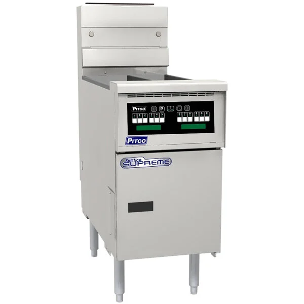 Pitco® SSH55-RC Solofilter Solstice Supreme Natural Gas 40-50 lb. Floor Fryer with Intellifry Computer Controls - 100,000 BTU