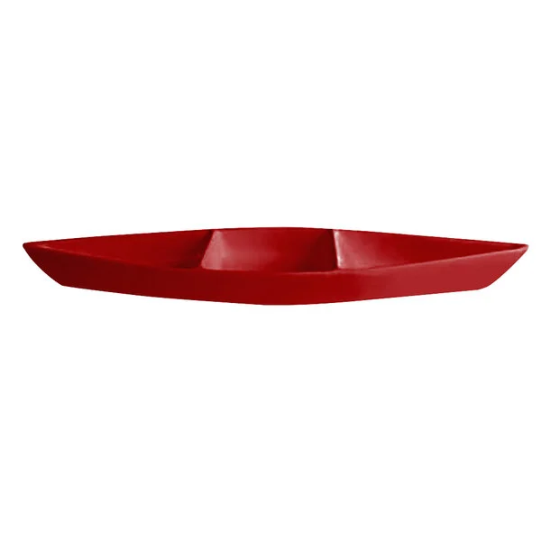 G.E.T. Enterprises BT319FR Bugambilia 6.9 Qt. Classic Textured Finish Fire Red Resin-Coated Aluminum Deep Boat with Dividers