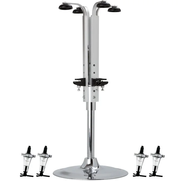 Precision Pours RO4 1 1/4 oz MO Rack & Pour 1.25 oz. Rotary 4 Bottle Measured Liquor Pourer and Rack System Precision Pours RO4 1 1/4 oz MO Rack & Pour 1.25 oz. Rotary 4 Bottle Measured Liquor Pourer and Rack System