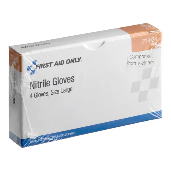 First Aid Only 21-026-001 Blue Nitrile Powder-Free Exam Gloves - Large - 240/Case First Aid Only 21-026-001 Blue Nitrile Powder-Free Exam Gloves - Large - 240/Case