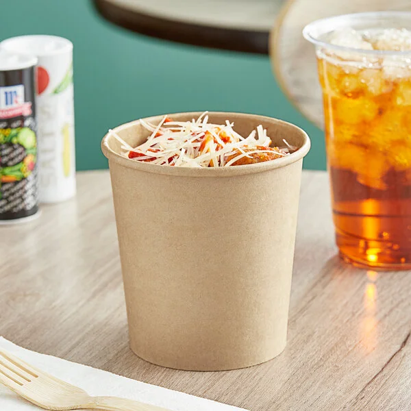 Choice 16 oz. Kraft Poly-Coated Paper Food Cup - 50/Pack Choice 16 oz. Kraft Poly-Coated Paper Food Cup - 50/Pack