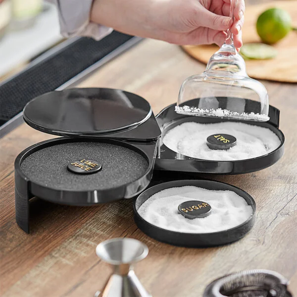 Choice Glass Rimmer / Margarita Salter with 3 Compartments - 3/Case Choice Glass Rimmer / Margarita Salter with 3 Compartments - 3/Case