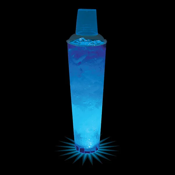 32 oz. Customizable Plastic Shaker Cup with Blue LED Light - 25/Case