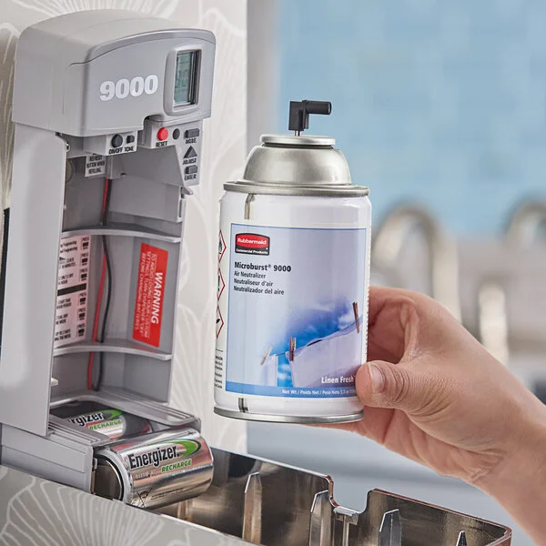 Rubbermaid® FG4012441 Microburst 9000 Linen Fresh Metered Aerosol Air Freshener System Refill Rubbermaid® FG4012441 Microburst 9000 Linen Fresh Metered Aerosol Air Freshener System Refill